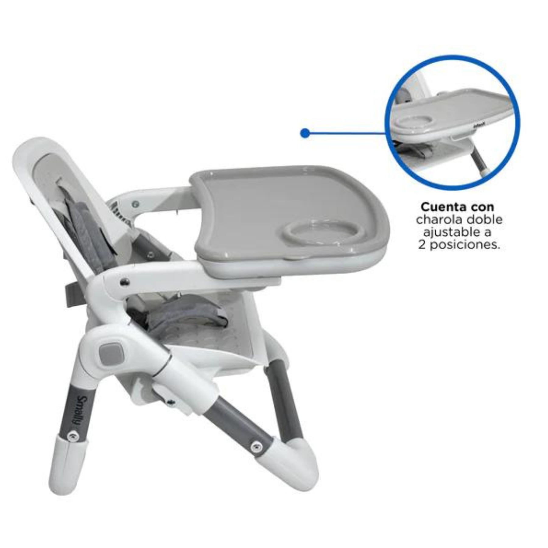 Silla Para Comer Tipo Booster 3 En 1 Smally Gris Infanti