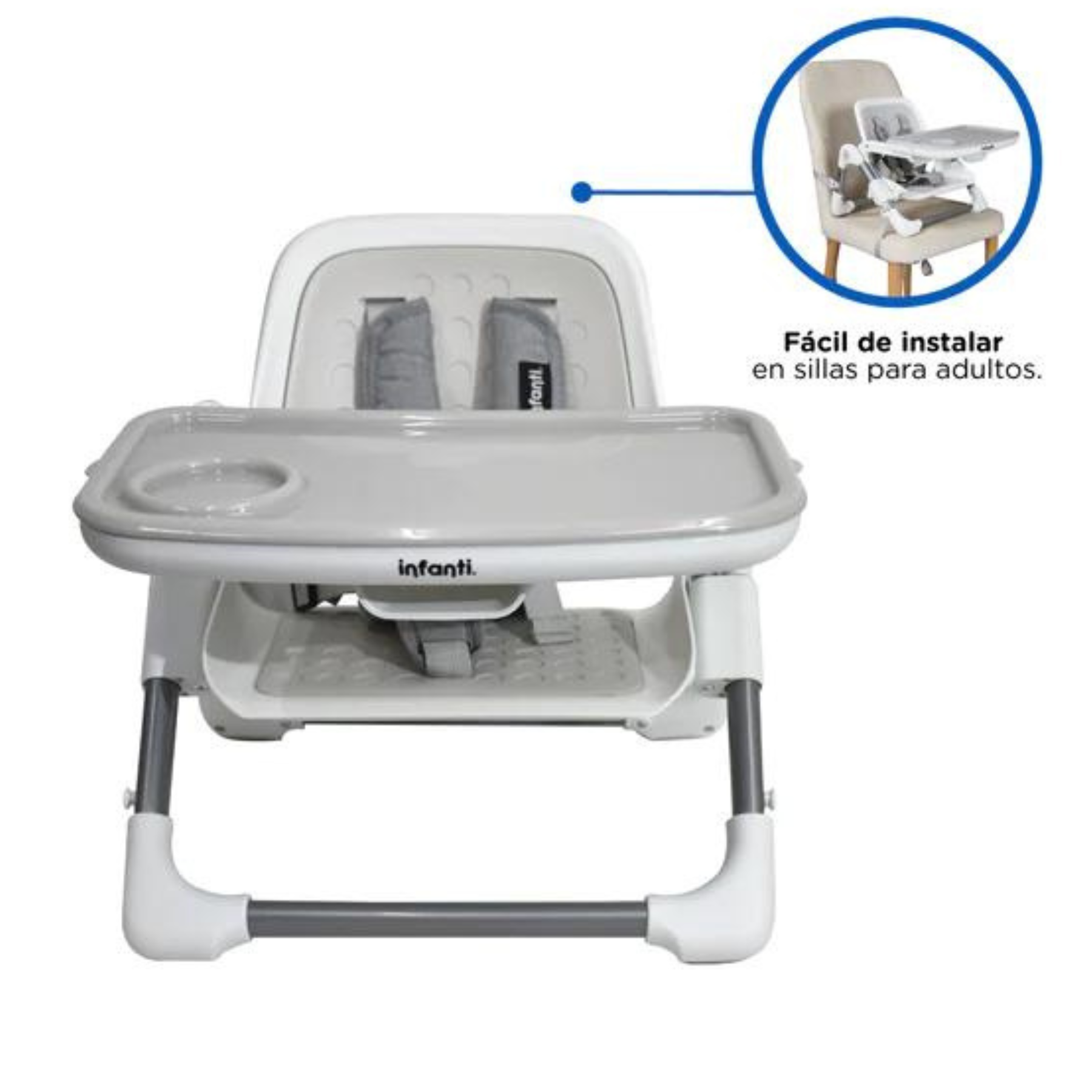 Silla Para Comer Tipo Booster 3 En 1 Smally Gris Infanti