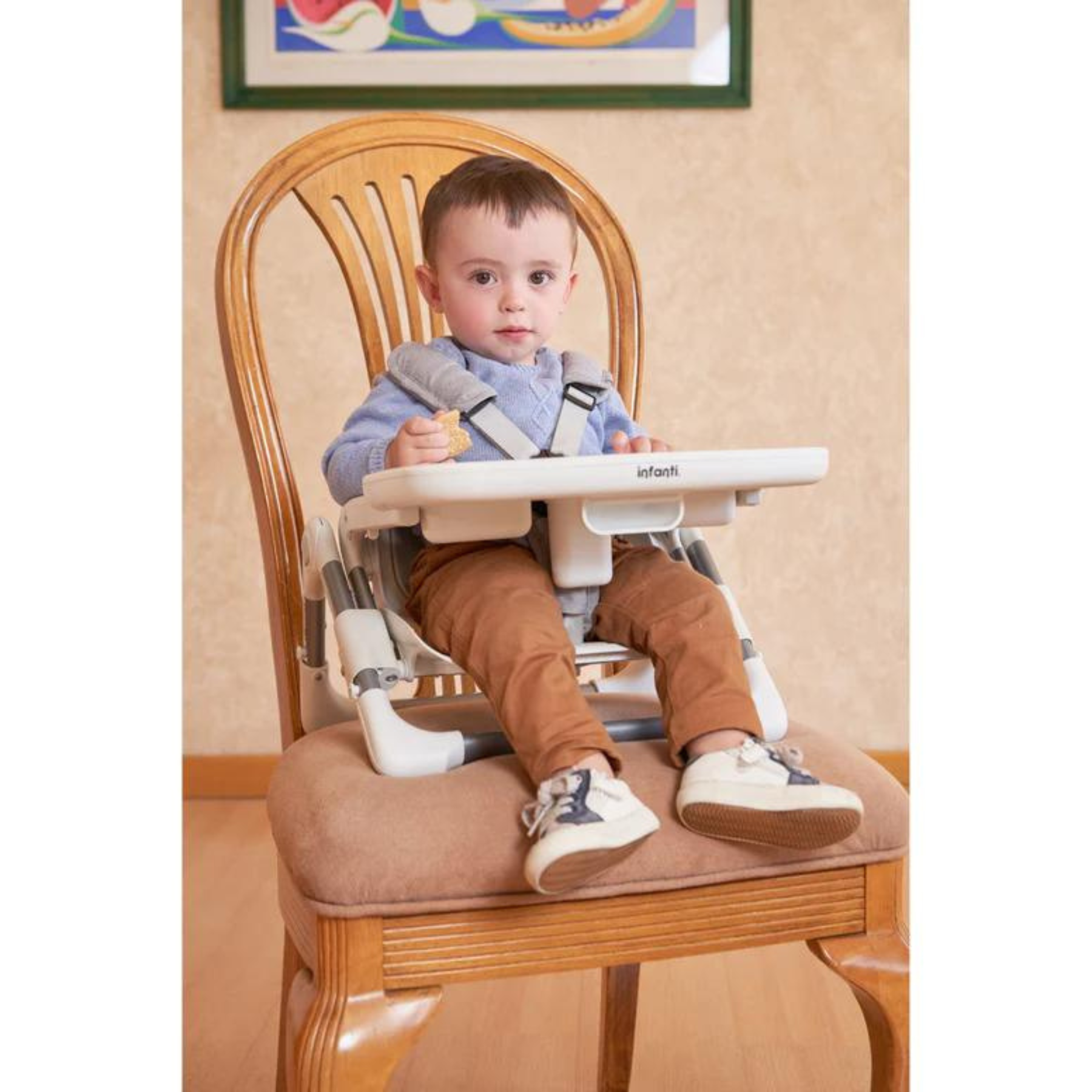 Silla Para Comer Tipo Booster 3 En 1 Smally Gris Infanti