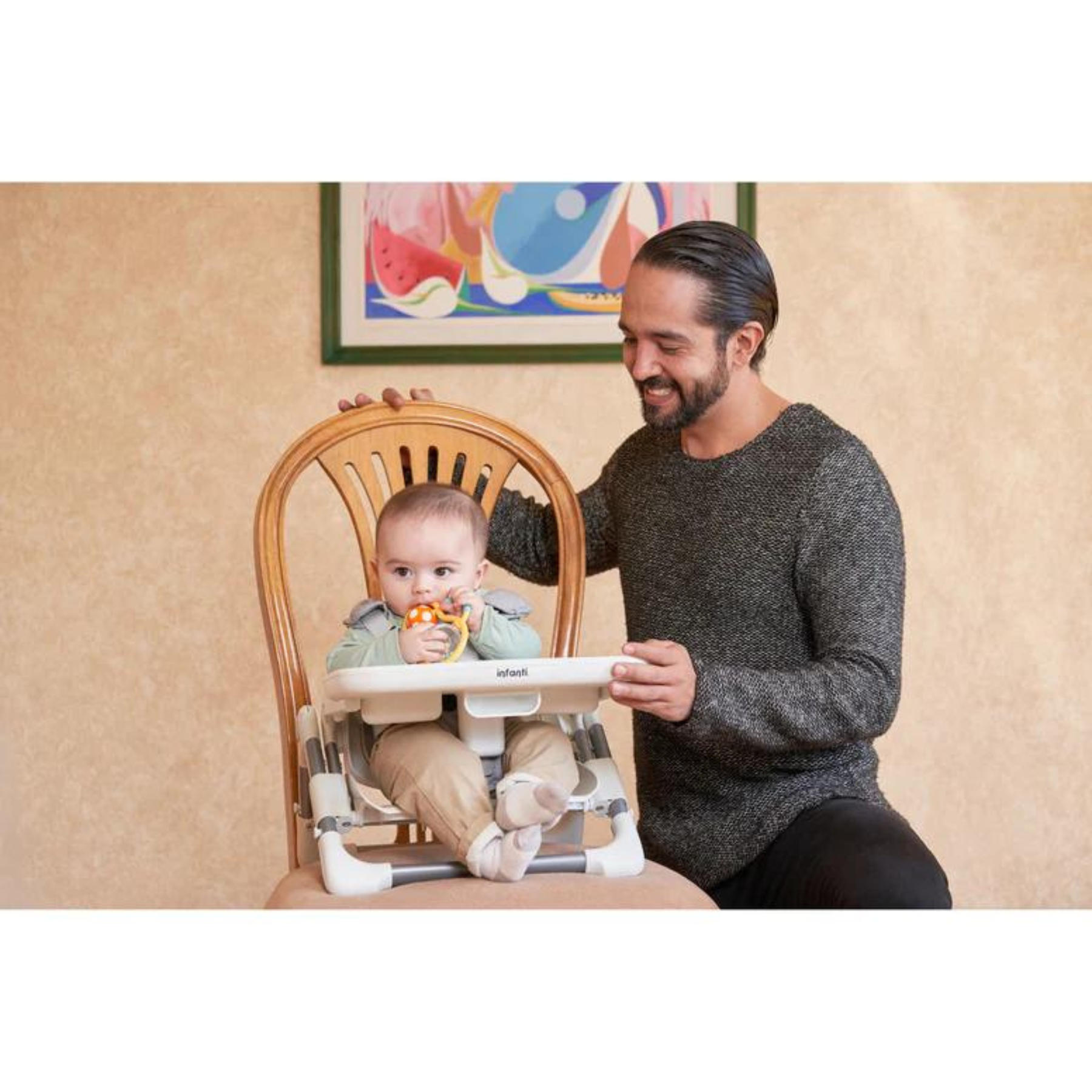 Silla Para Comer Tipo Booster 3 En 1 Smally Gris Infanti