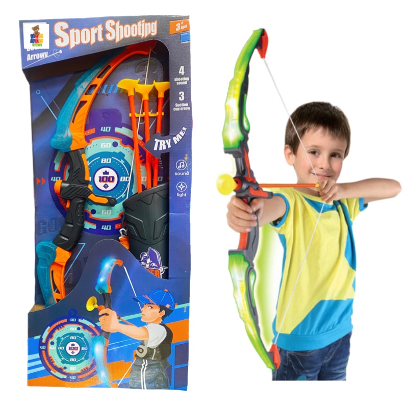 Juego De Arco Y Flecha Con Luz Led Sonido Y Tiro Al Blanco Niño