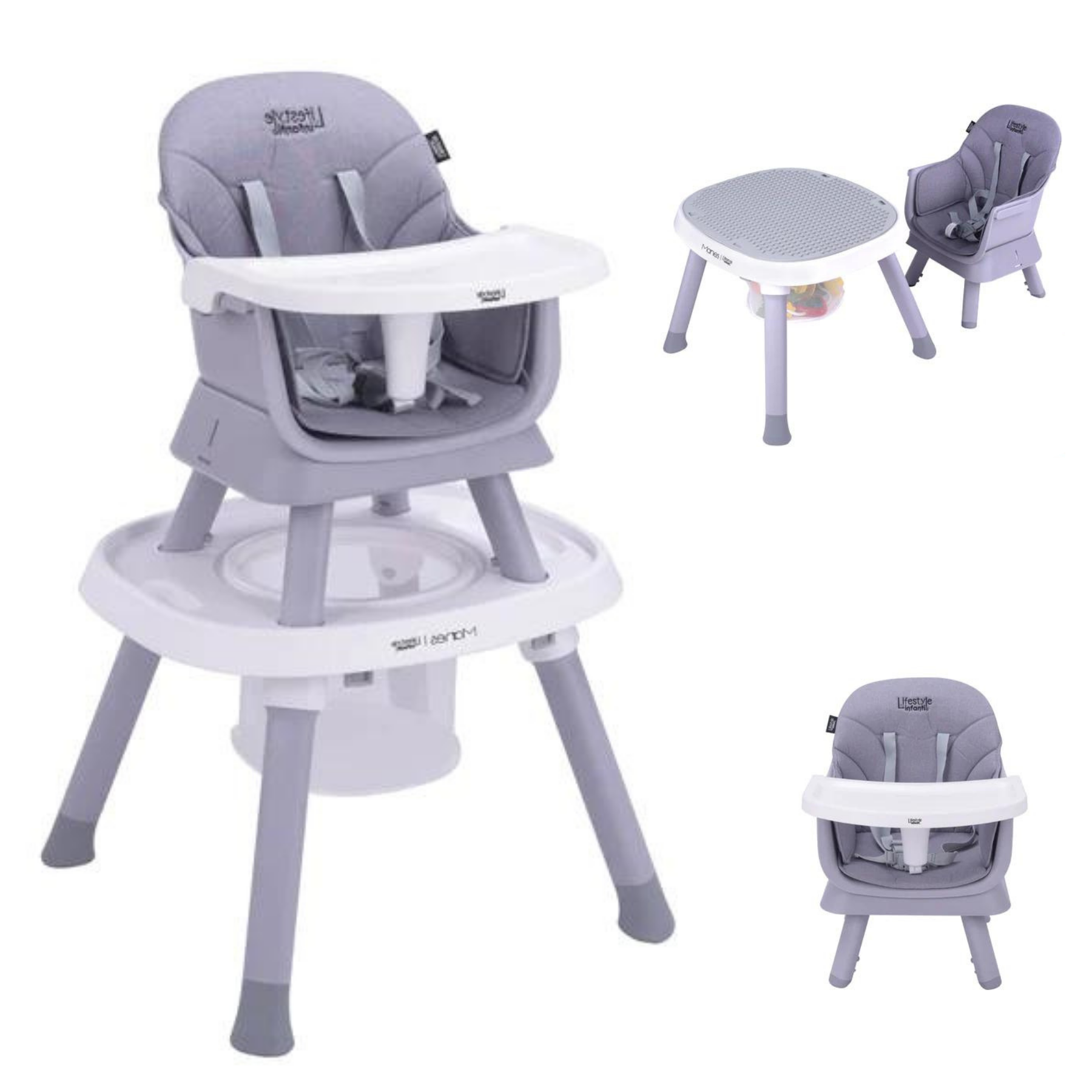 Silla Alta Para Bebé 7 En 1 Manes Lifestyle By Infanti Gris