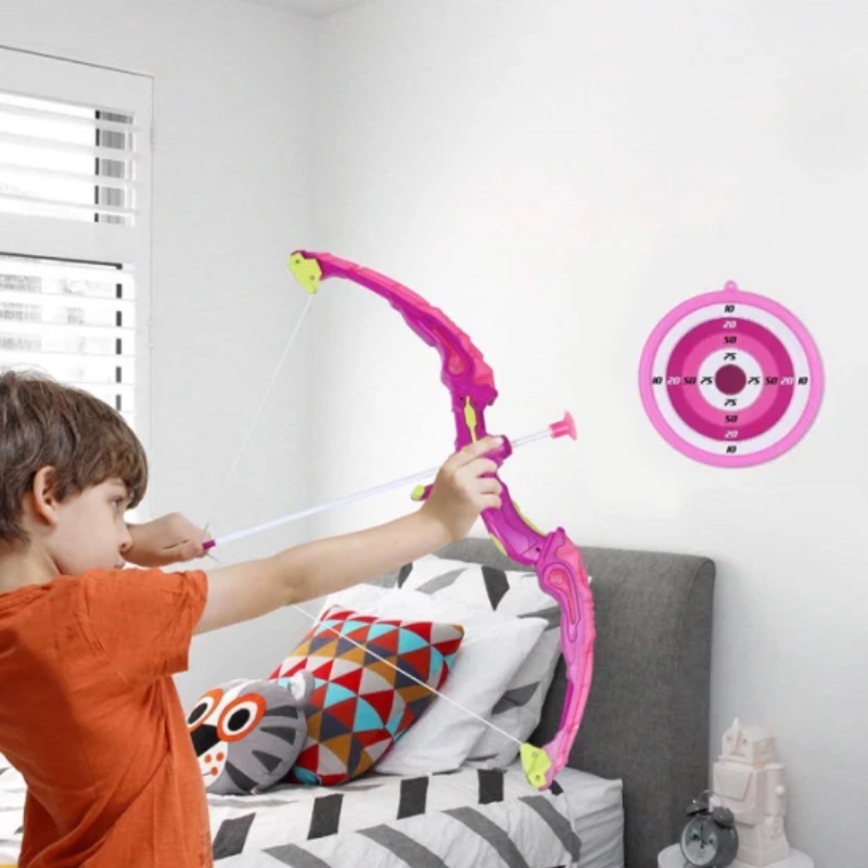 Juego De Arco Y Flecha Con Luz Led Sonido Y Tiro Al Blanco Niñas