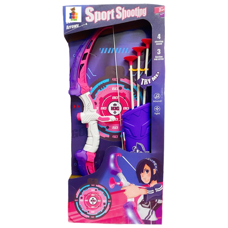 Juego De Arco Y Flecha Con Luz Led Sonido Y Tiro Al Blanco Niñas