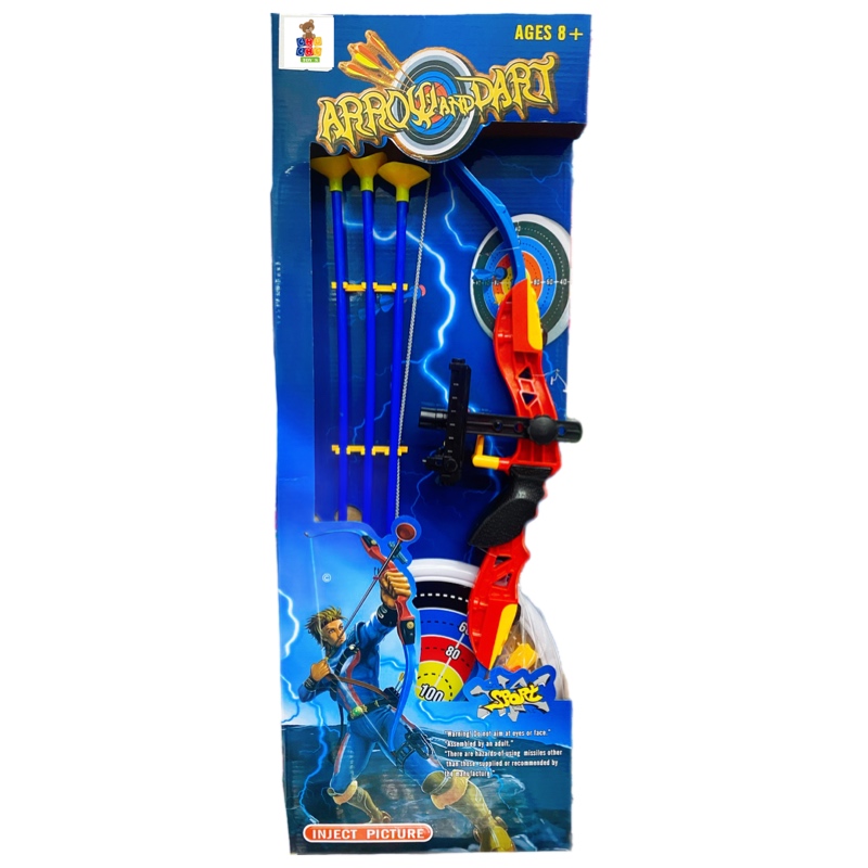 Juego De Arco Y Flecha Con Laser Y Tiro Al Blanco Con Dardos