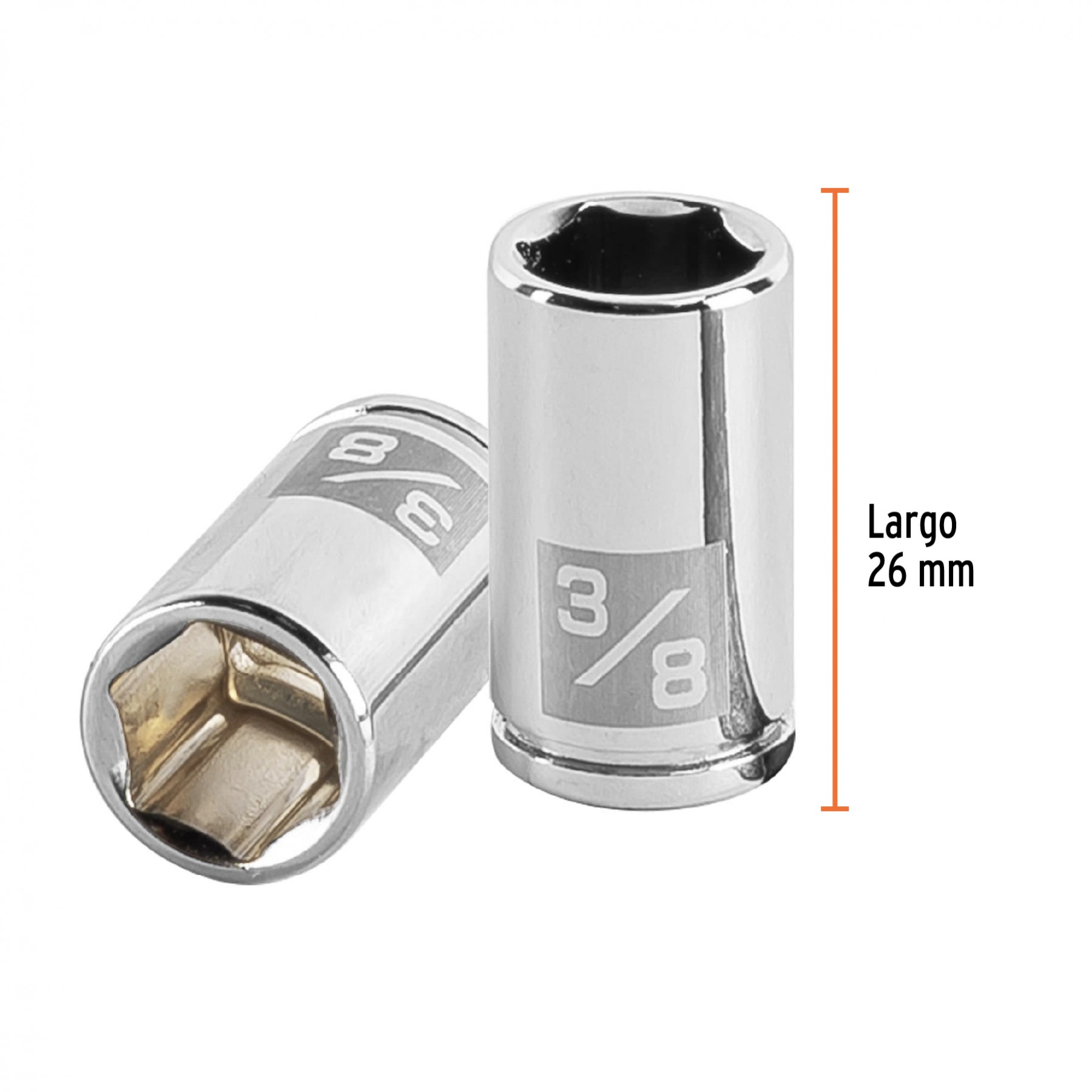 DADO DE 3/8", 6 PUNTAS, CUADRO 1/4", TRUPER 13160