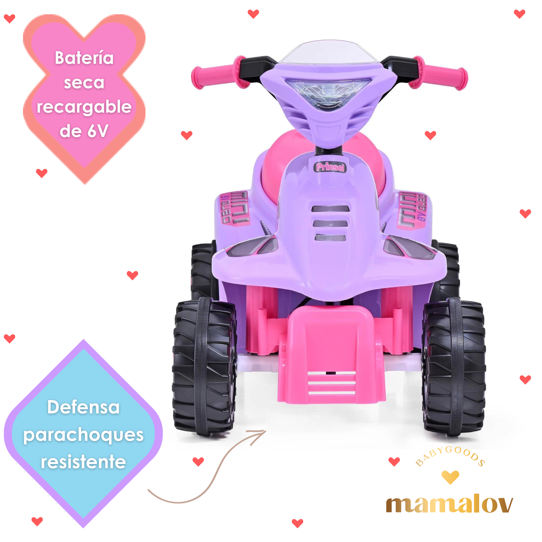 Moto Eléctrica Mini Quad Girl Prinsel