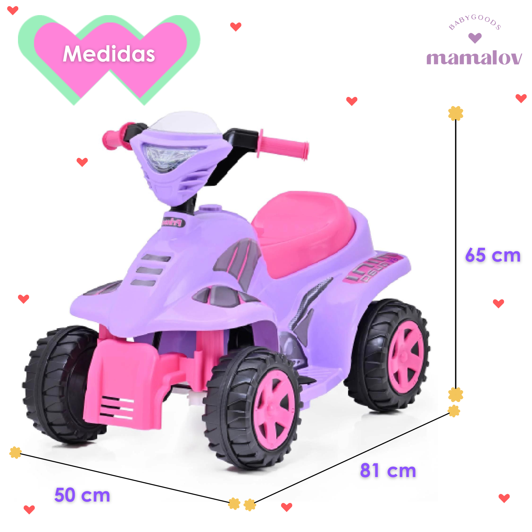 Moto Eléctrica Mini Quad Girl Prinsel
