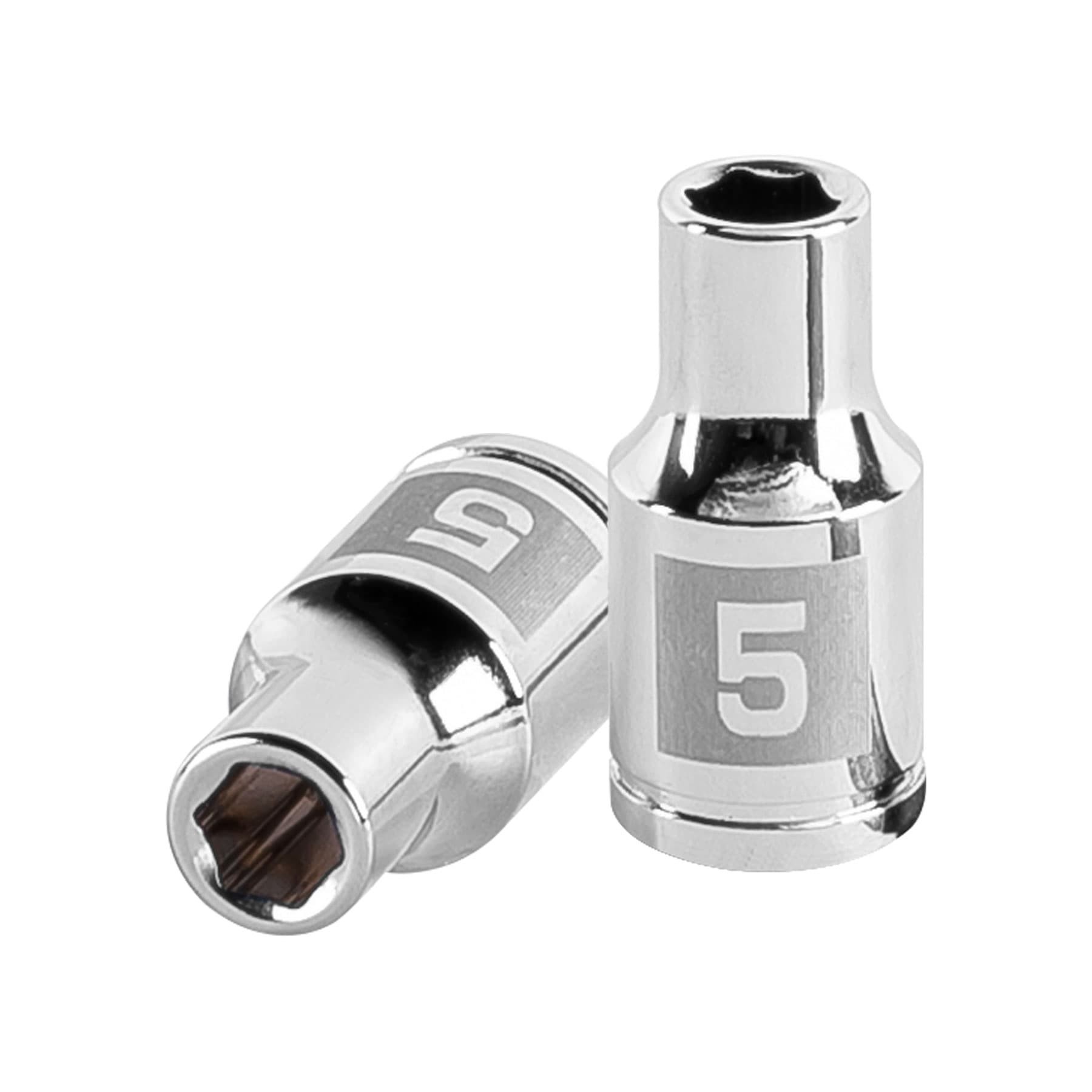 DADO DE 5 MM, 6 PUNTAS, CUADRO 1/4", TRUPER 13167