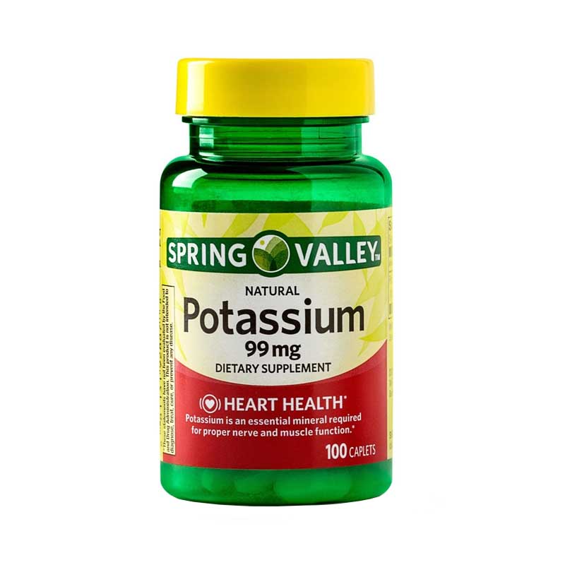 Potasio 99mg Spring Valley 100 capsulas Equilibro PH Potassium 