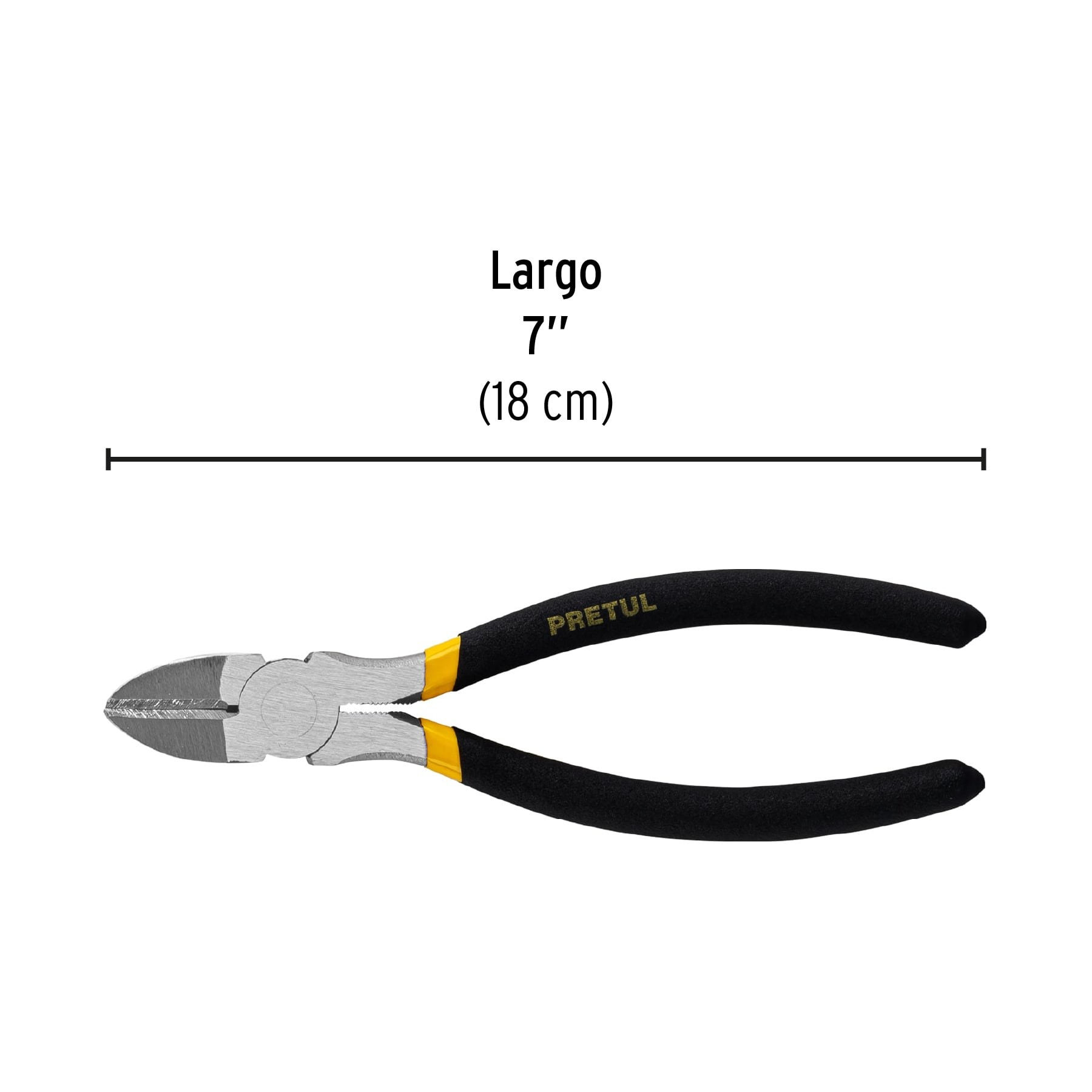 PINZA DE CORTE DIAGONAL 7" MANGO DE PVC, PRETUL 22637