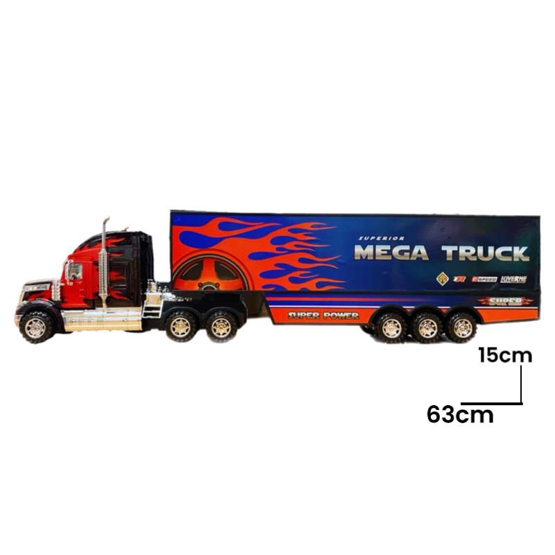 Tráiler De Fricción Juguete Con Luz Y Sonido Mega Truck 65cm