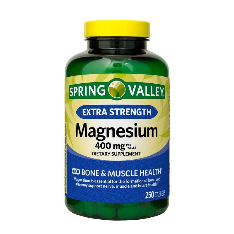 Magnesio 400mg Spring Valley 250 tabletas Ayuda Huesos