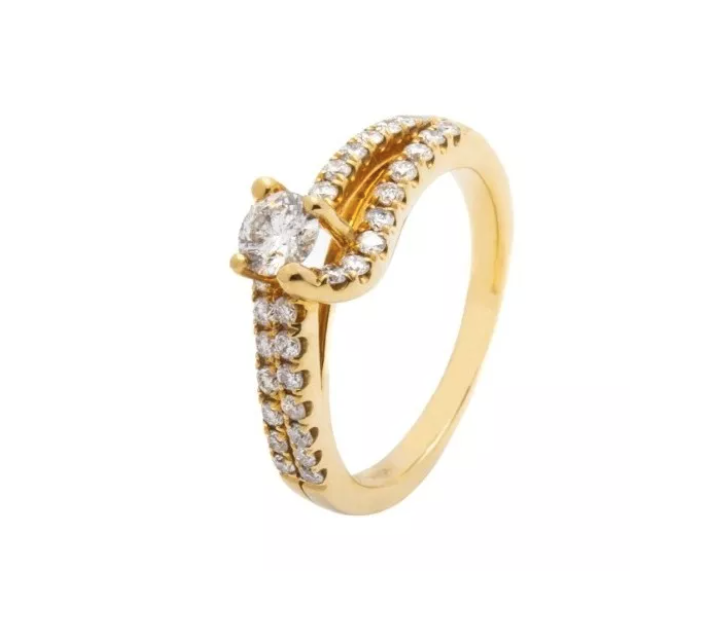 Anillo Diamante 75 Puntos Oro 14 Kilates. Oro Fino Joyería.
