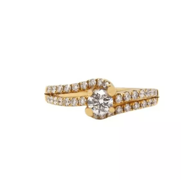 Anillo Diamante 75 Puntos Oro 14 Kilates. Oro Fino Joyería.