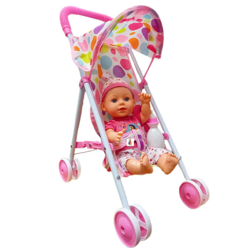 Carriola Metálica Con Sombra De Juguete Para Niñas