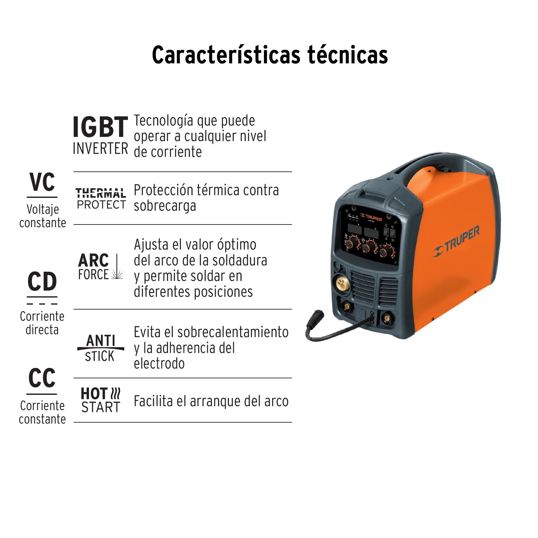 SOLDADORA PARA MICROALAMBRE Y ELECTRODO, 130 A, TRUPER 13191