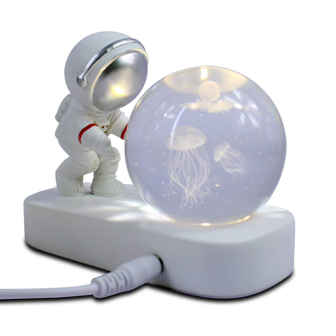 Lampara Decorativa De Astronauta Esfera De Cristal 