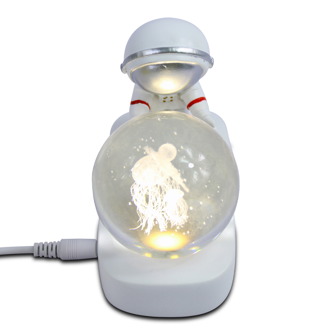 Lampara Decorativa De Astronauta Esfera De Cristal 