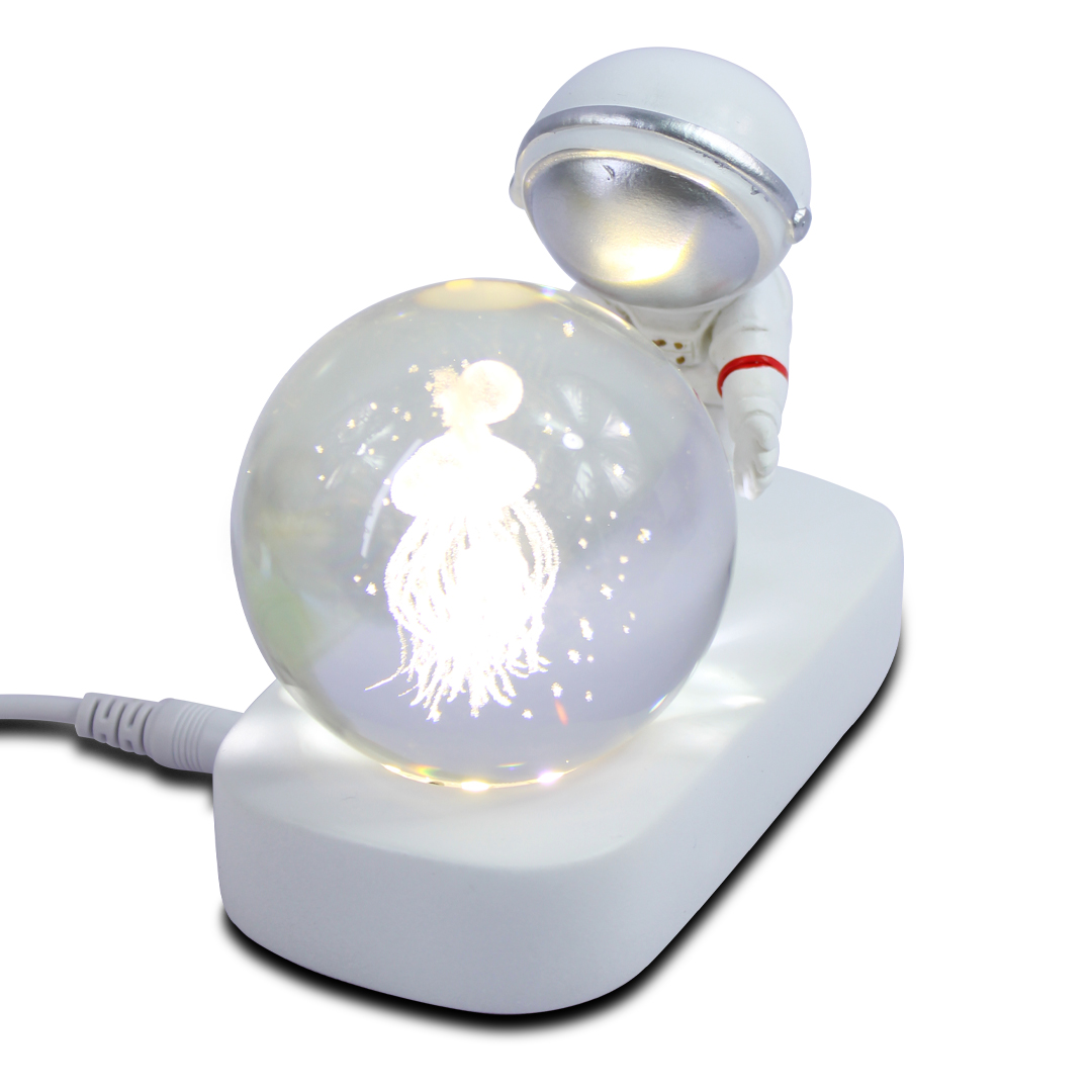 Lampara Decorativa De Astronauta Esfera De Cristal 