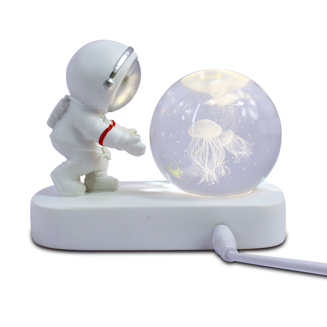 Lampara Decorativa De Astronauta Esfera De Cristal 