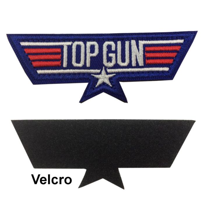 Parches Top Gun Bordados Prácticos MXTPN-002-6 2 Parches Topgun Alas 9x4cm Azul Táctico Militar Bordado con Velcro, TopGun02
