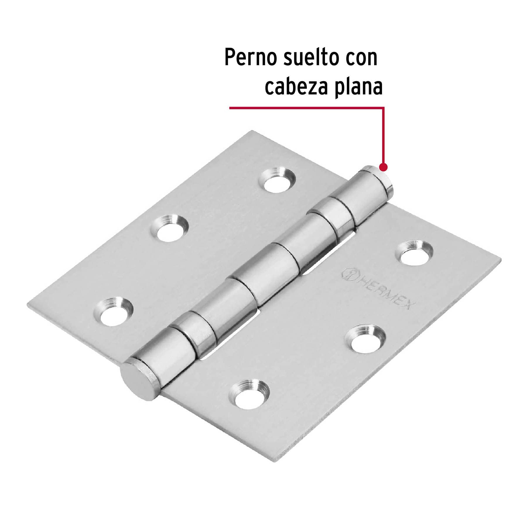 BISAGRA CUADRADA 3" ACERO INOXIDABLE, PLANA, HERMEX 43227