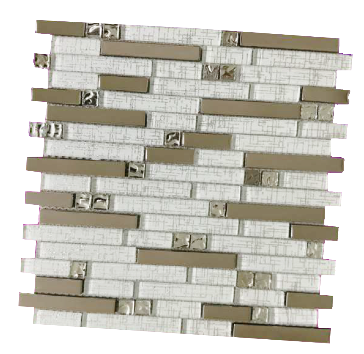 Malla / cenefa / Mosaico decorativa 100% cristal mod. ITALIA DETALLES cromados