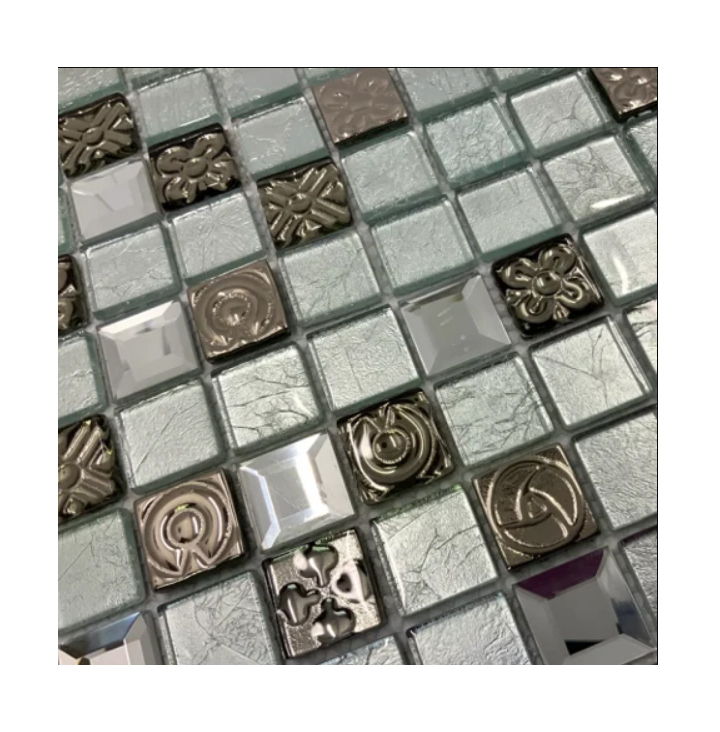 Malla / cenefa / Mosaico decorativa 100% cristal mod. GLACIAR 30X30cm