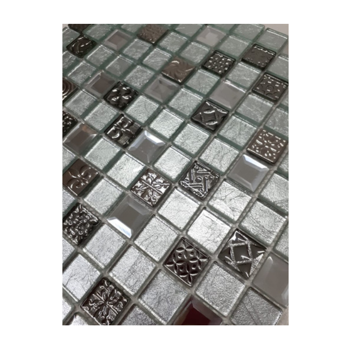 Malla / cenefa / Mosaico decorativa 100% cristal mod. GLACIAR 30X30cm