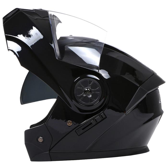 Casco Diseño Cómodo MXBLN-001-1 1Pza Negro DOT Talla S Abatible Casco Motociclista BLDShineBlack