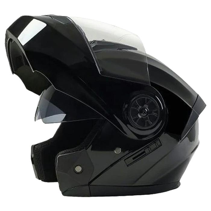 Casco Diseño Cómodo MXBLN-001-1 1Pza Negro DOT Talla S Abatible Casco Motociclista BLDShineBlack
