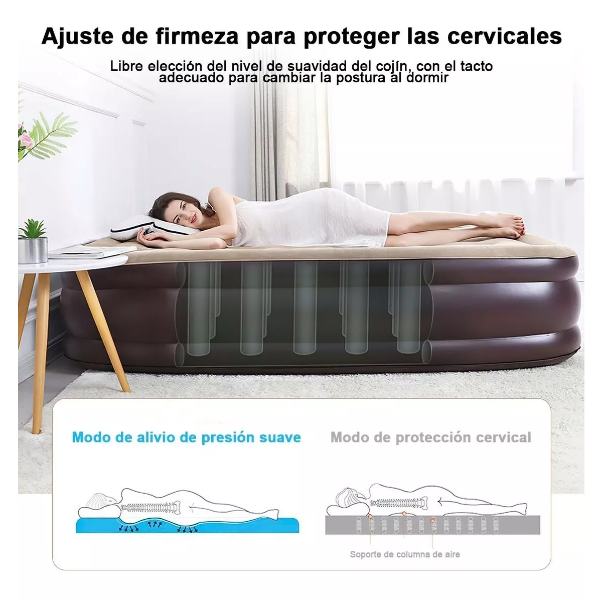 Colchon Inflable Queen Size Con Bomba Eléctrica Incluida