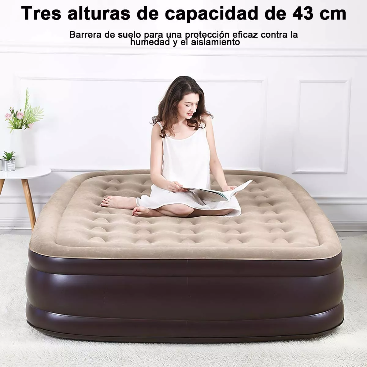 Colchon Cama Inflable Queen Size De Aire Para Dormir El Suelo Camping En  Oferta