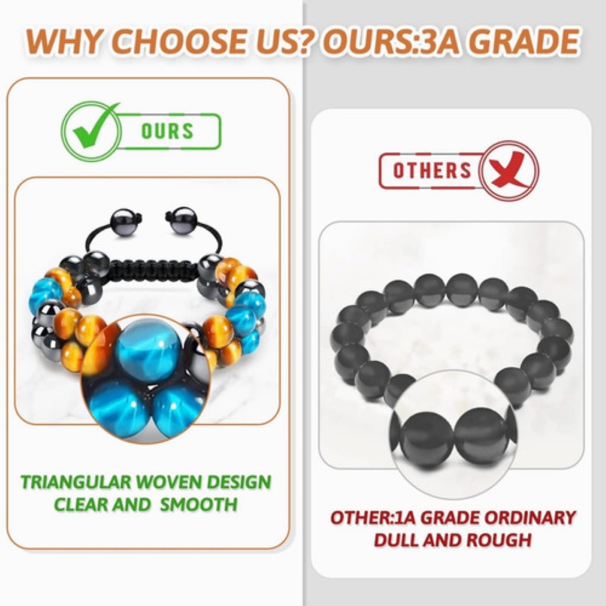 Pulsera Joyeria Obsidiana Ojo Tigre Hematitas Buena Suerte Varios Colores