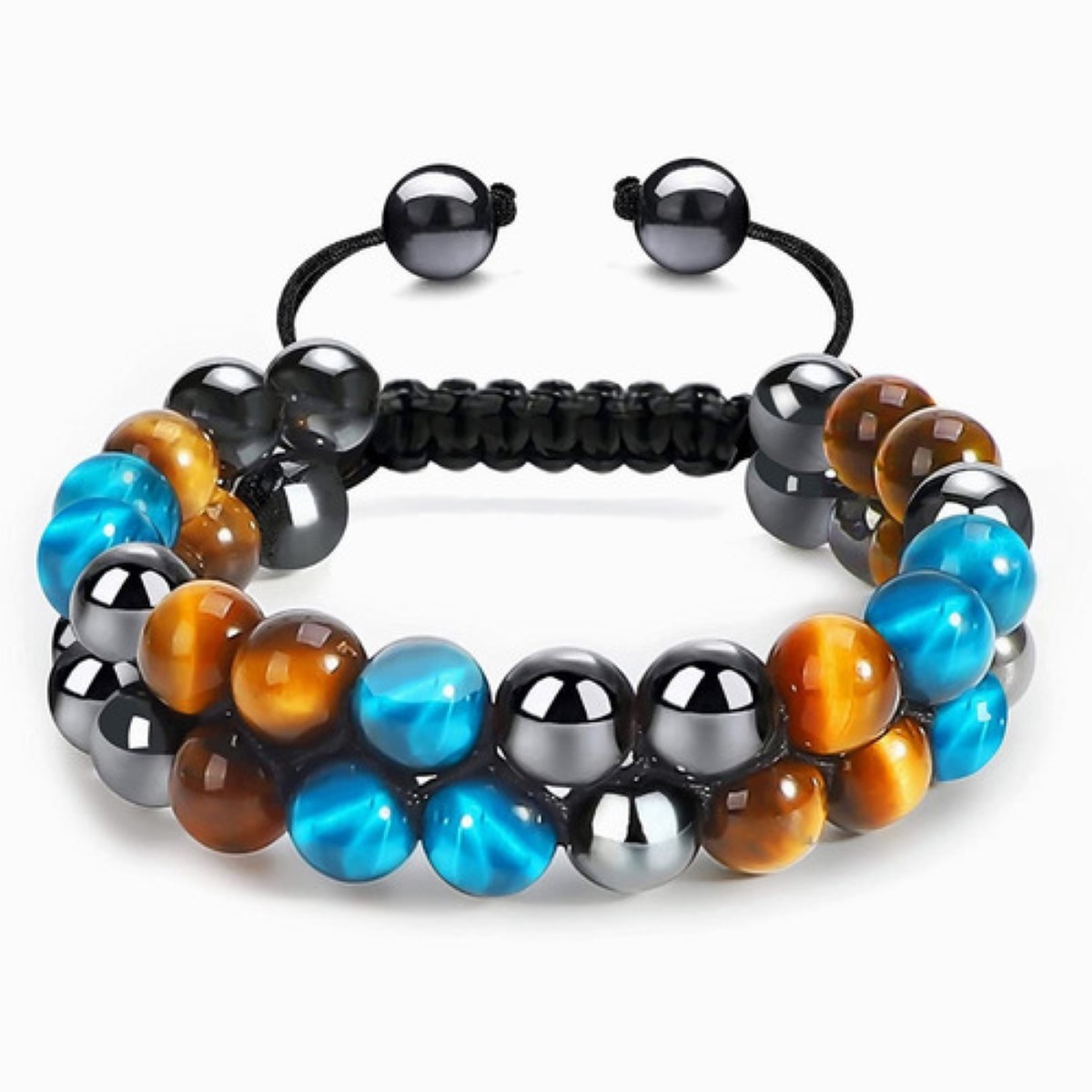 Pulsera Joyeria Obsidiana Ojo Tigre Hematitas Buena Suerte Varios Colores