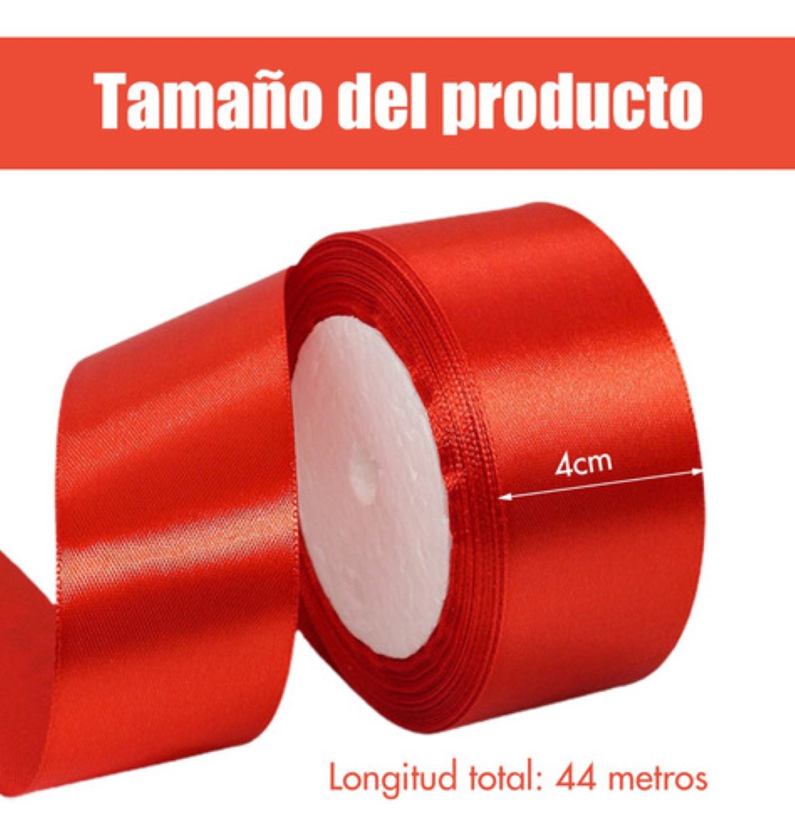 2 Rollos Popotillo Listón Barrotado 3.8 Cm. 45 Metros. rojo