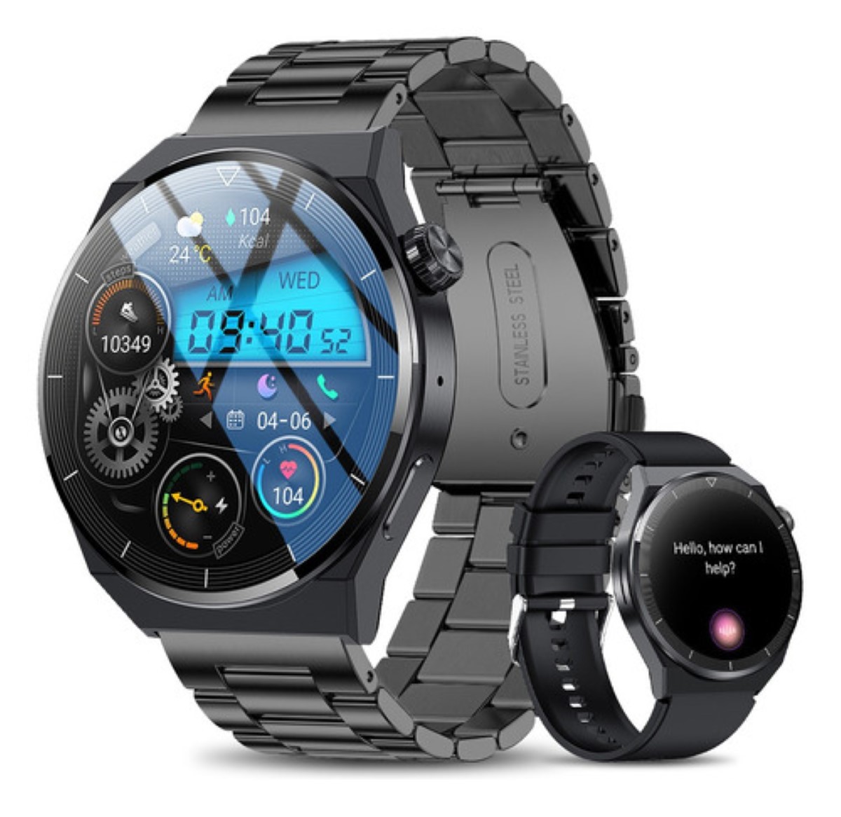 Reloj Inteligente Bluetooth Deportivo e Impermeable Negro