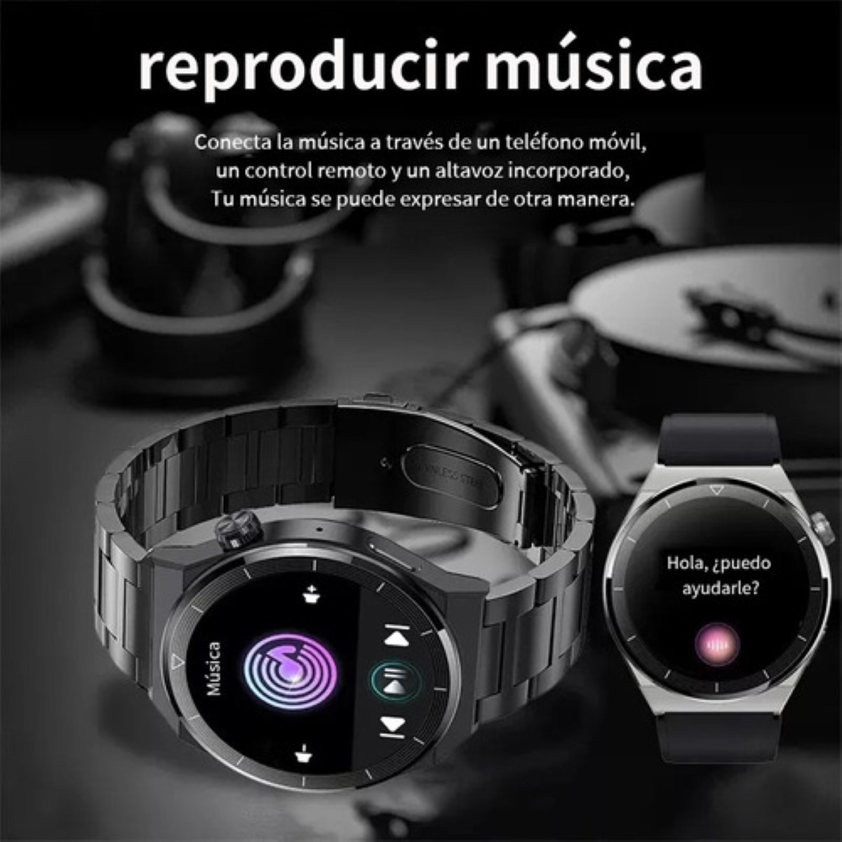 Reloj Inteligente Bluetooth Deportivo e Impermeable Negro