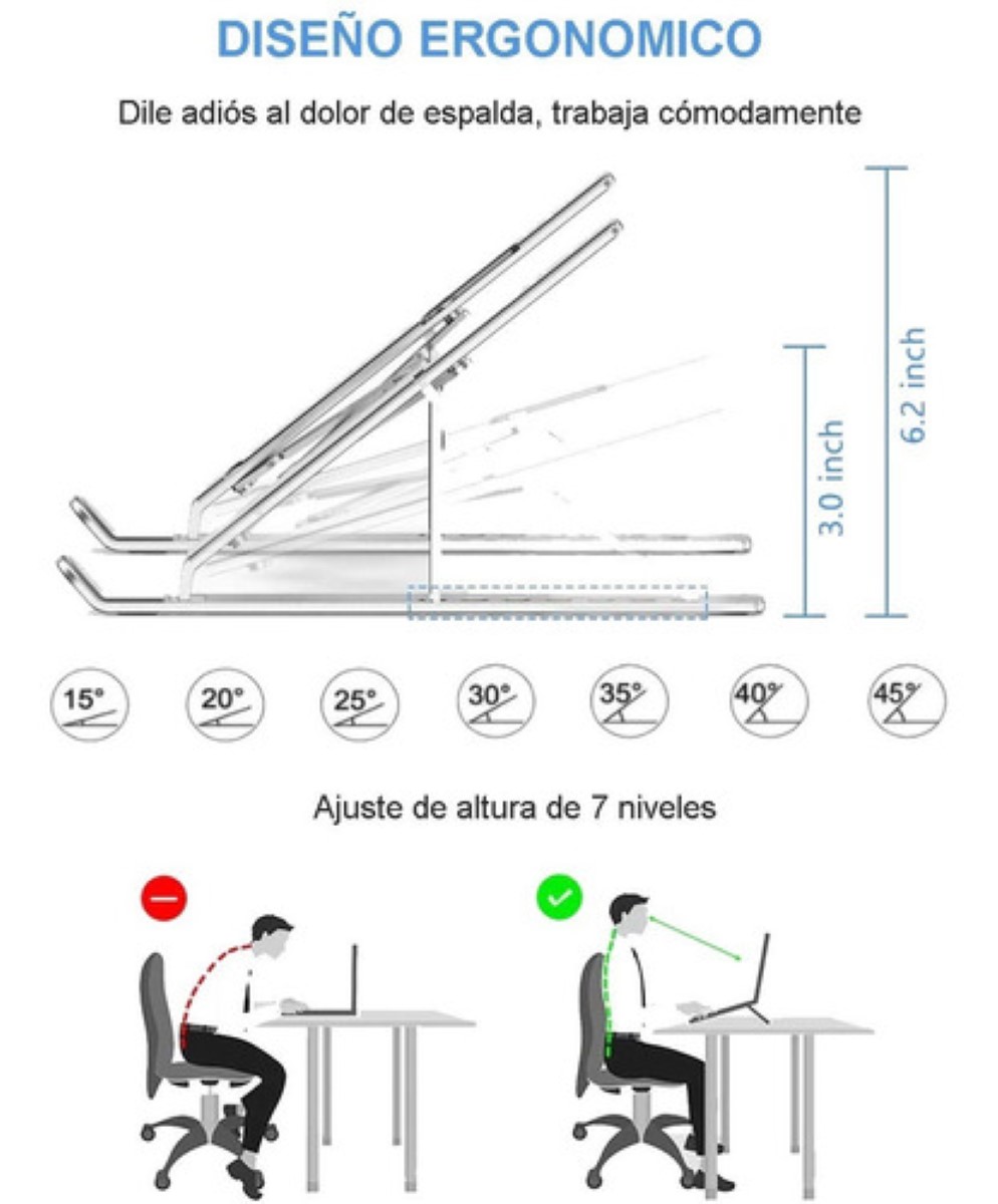 Base Soporte Para Laptop De Aluminio, Plegable, Portátil Plata
