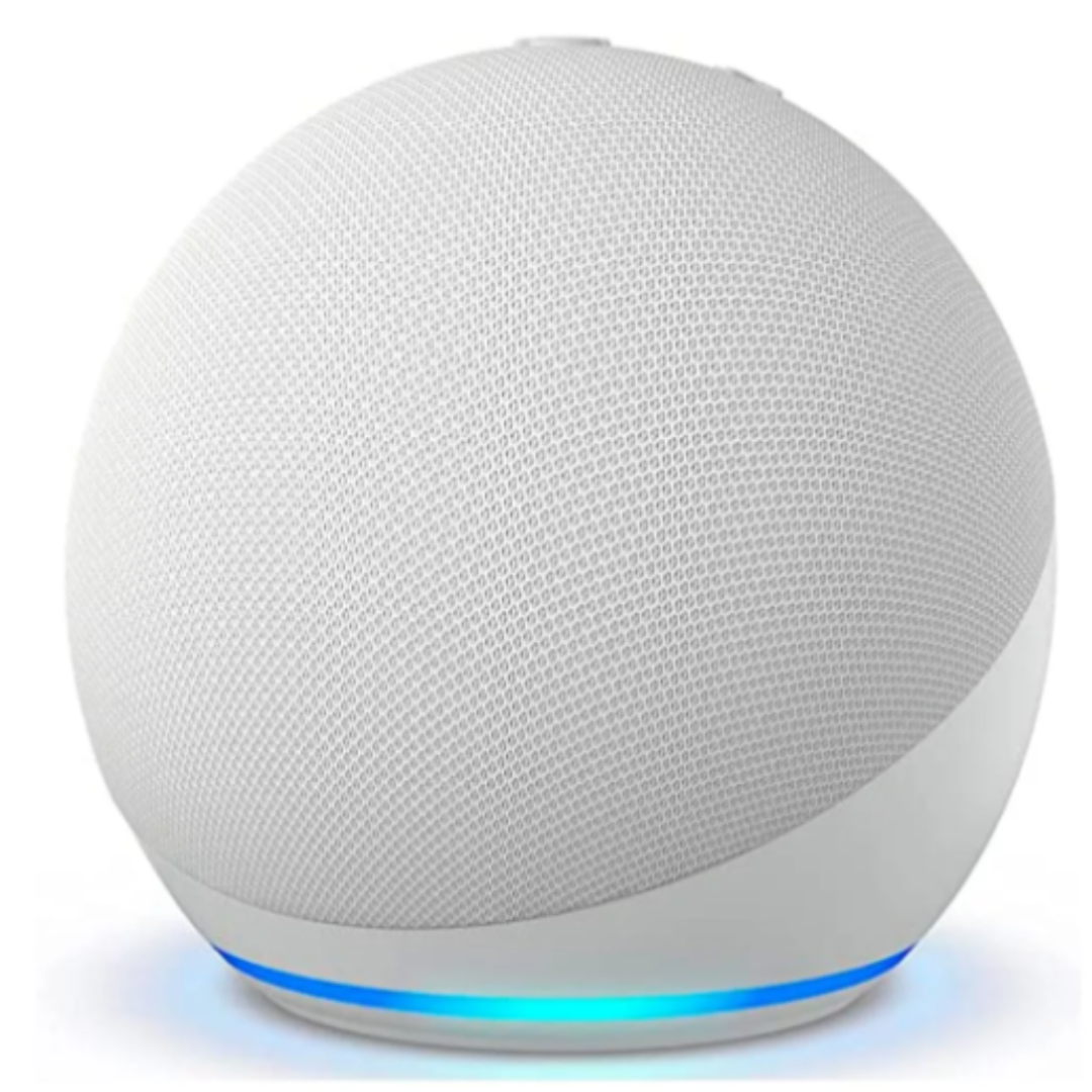 Amazon Echo Dot 5th Gen with clock con Alexa glacier white
