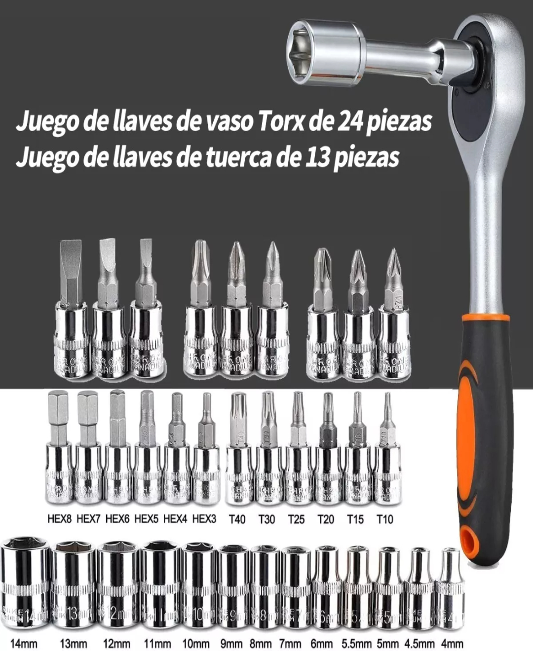 Juego De Herramientas Mecánicas Autocle Dados Acerokit 46pcs