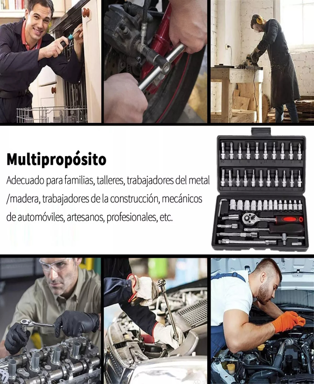 Juego De Herramientas Mecánicas Autocle Dados Acerokit 46pcs