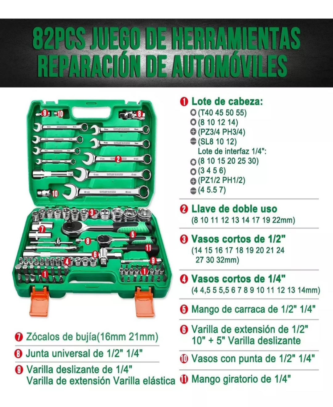 Juego De Herramientas Reparación Automóviles Shawty 82pzs