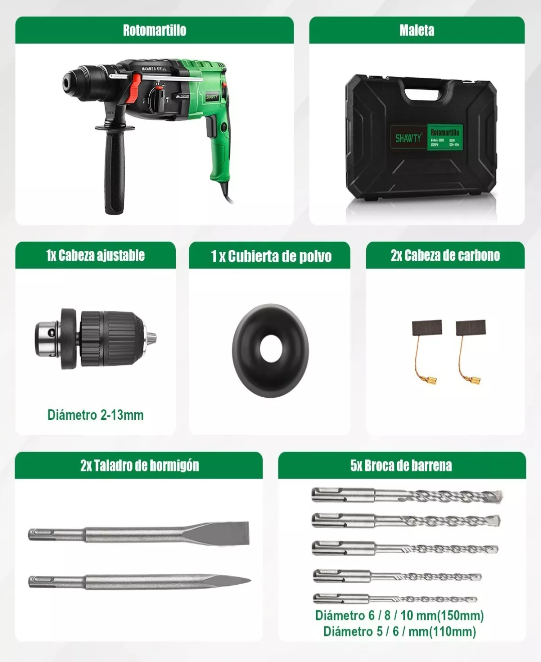 Rotomartillo Concelador Shawty Perforador Sds-plus 1050w