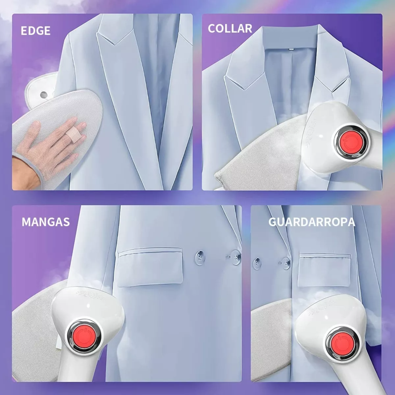 Plancha De Vapor Portátil Mano Ajustable 3 Marchas Vertical