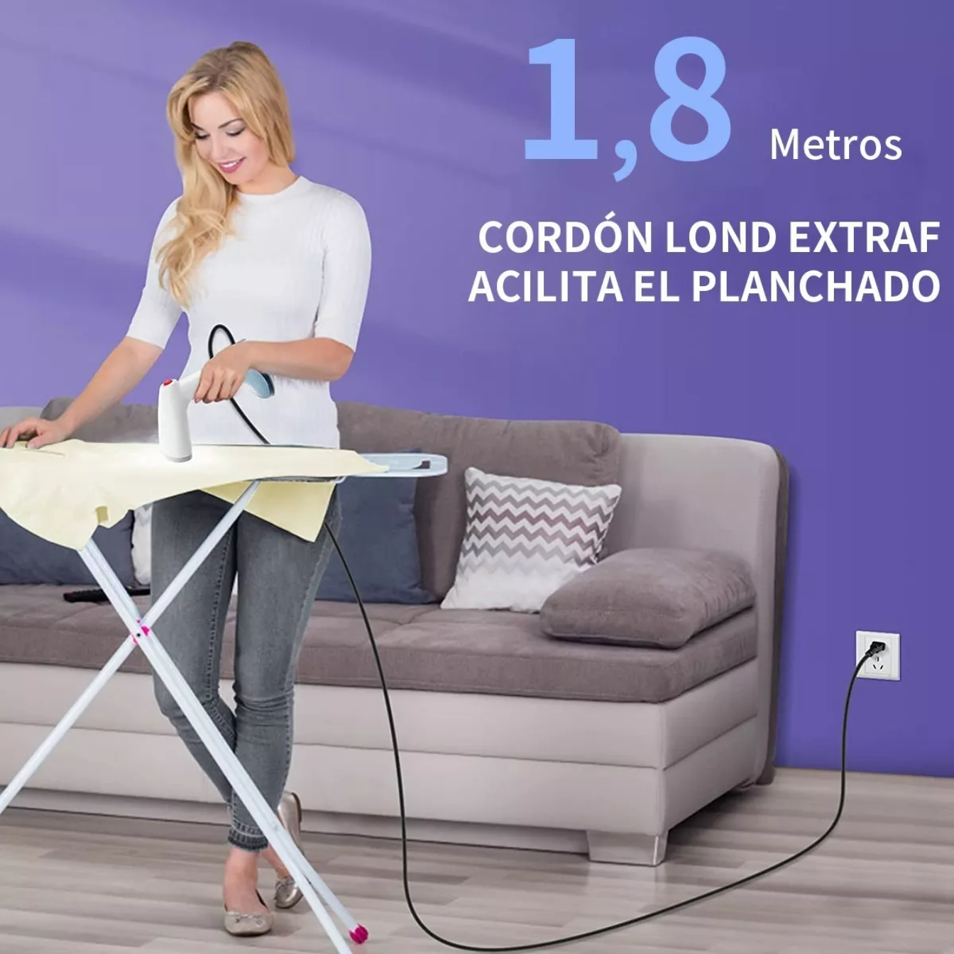 Plancha De Vapor Portátil Mano Ajustable 3 Marchas Vertical