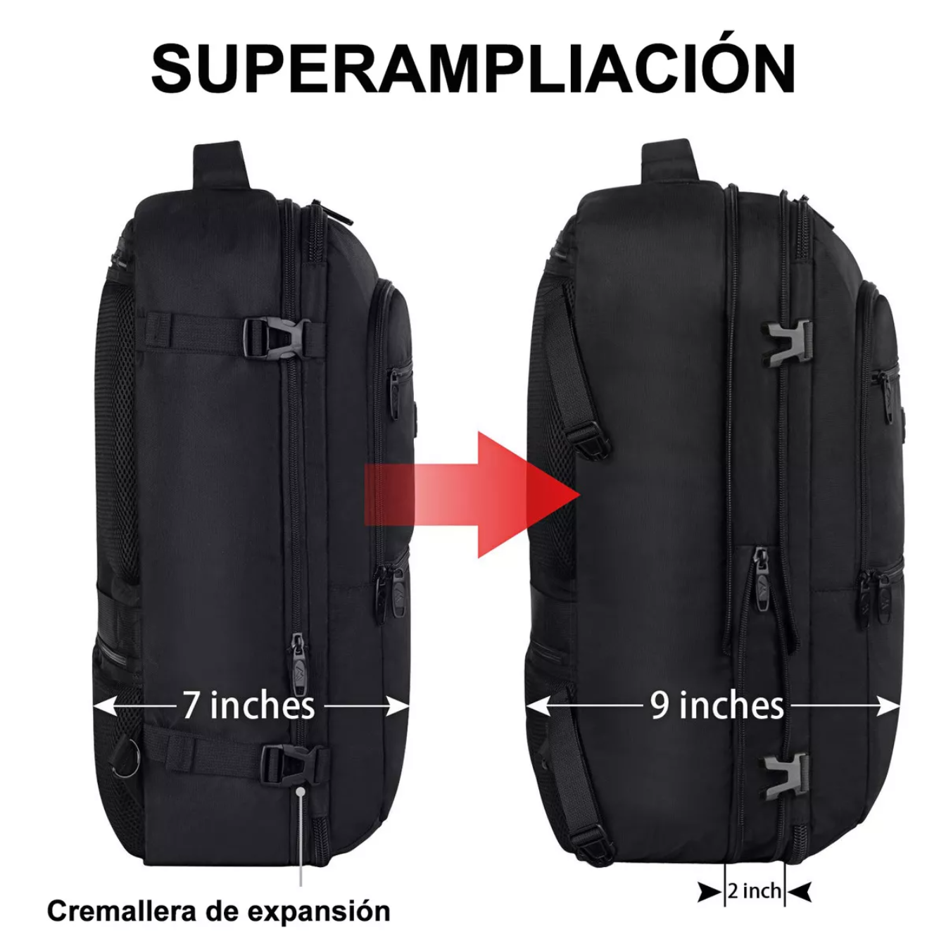 Mochila De Viaje Hombre Vancropak 1214, Aprobado Por Avión 10kg, 40L
