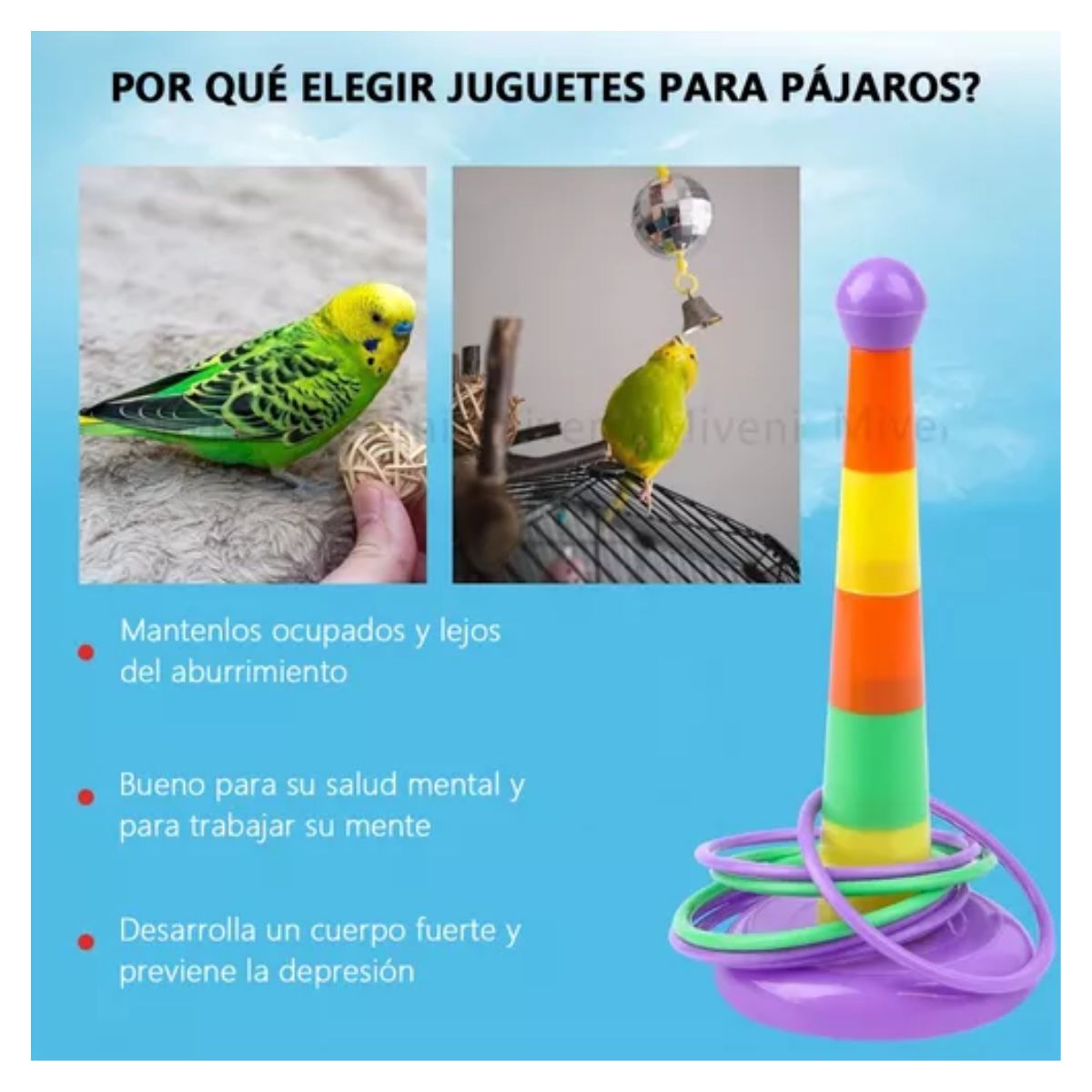 Juguete Para Aves Educativo Loro De Entrenamiento,7pcs 