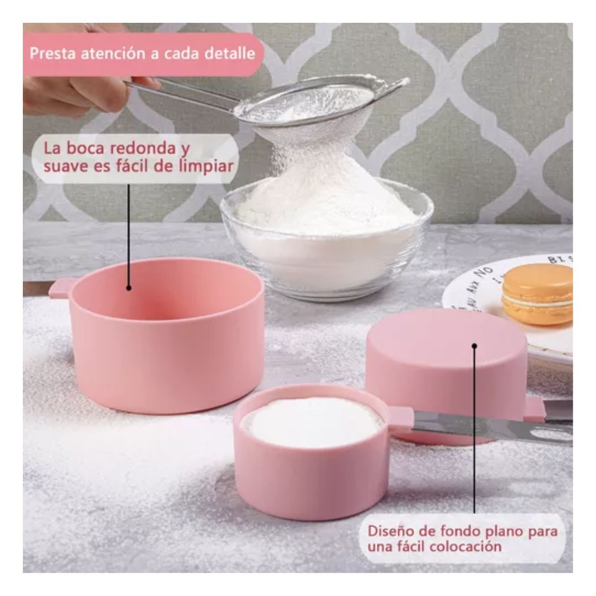 Tazas Medidoras Y Cucharas De Reposteria Cocina 10 Pcs rosa 